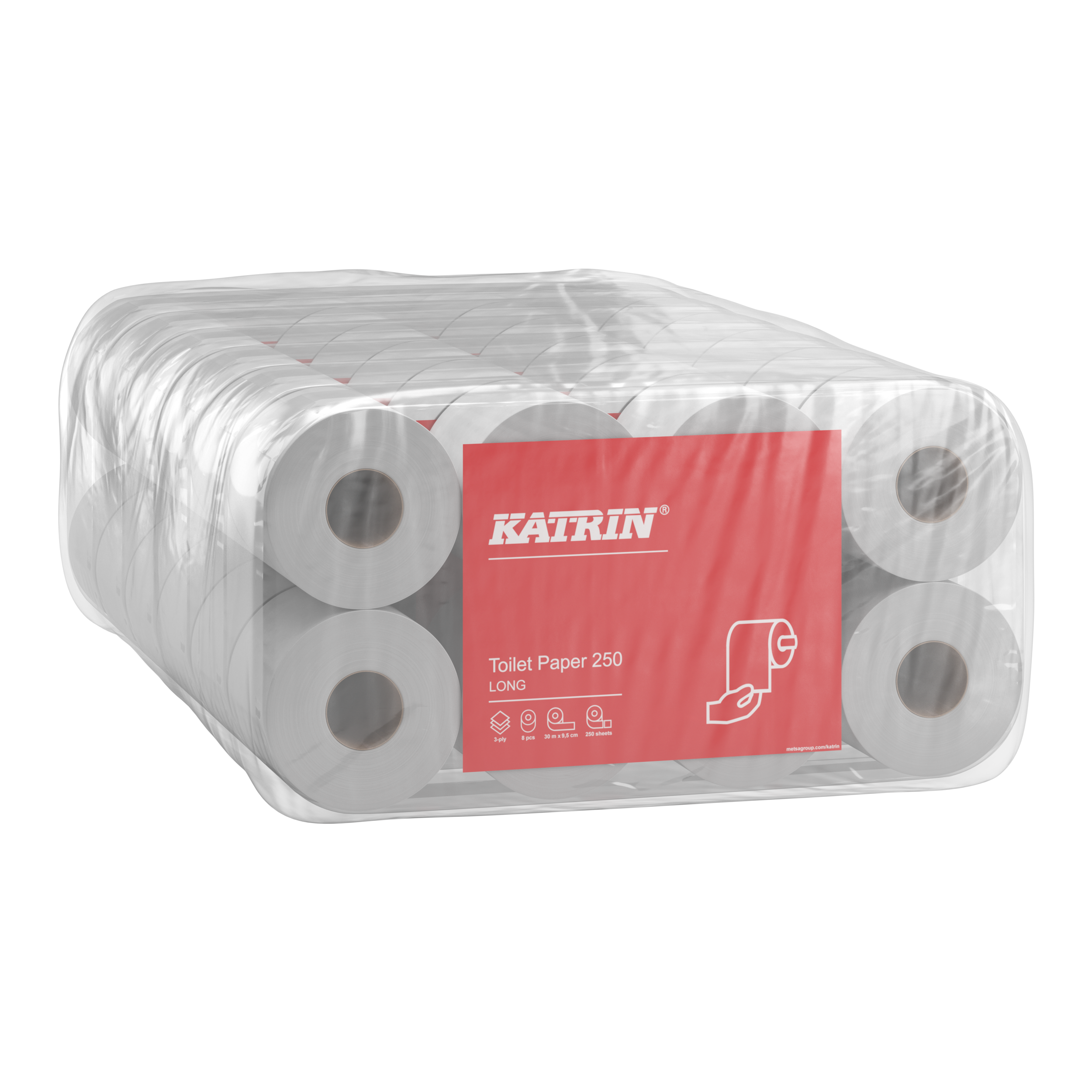 KATRIN Plus Toilettenpapier 3-lagig, Tissue, hoch-weiss.