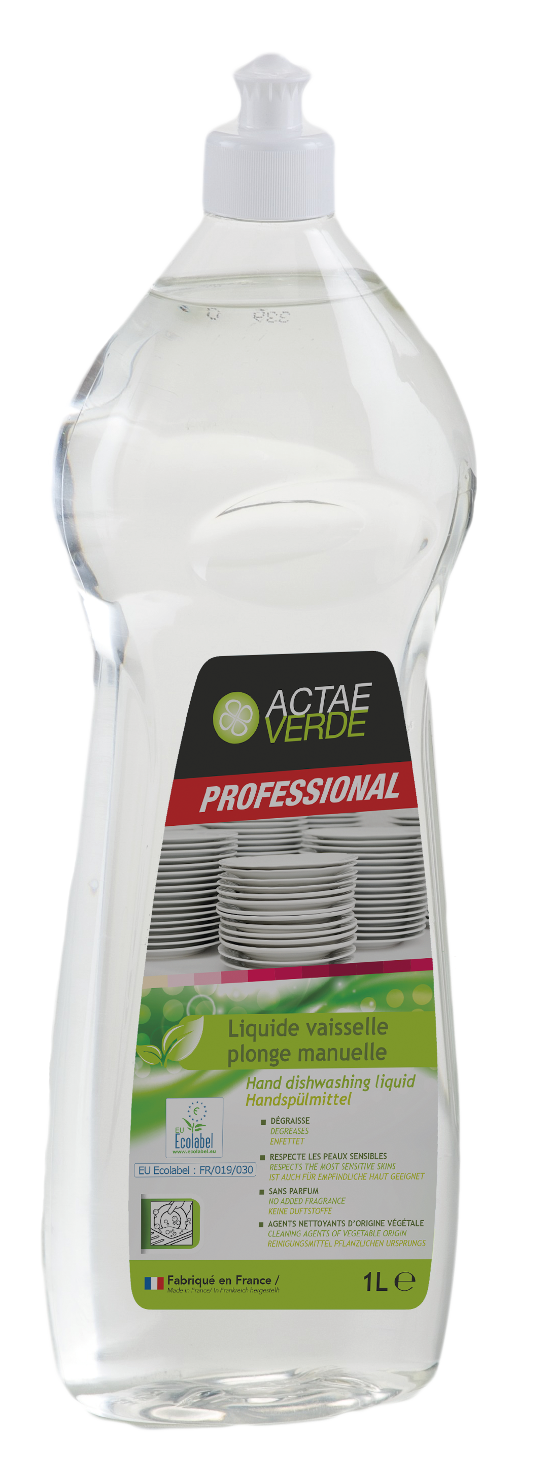 Actae Verde - Handspülmittel Flasche a 1Liter, aus pflanzlichen Inhaltsstoffen, EU Ecolabel