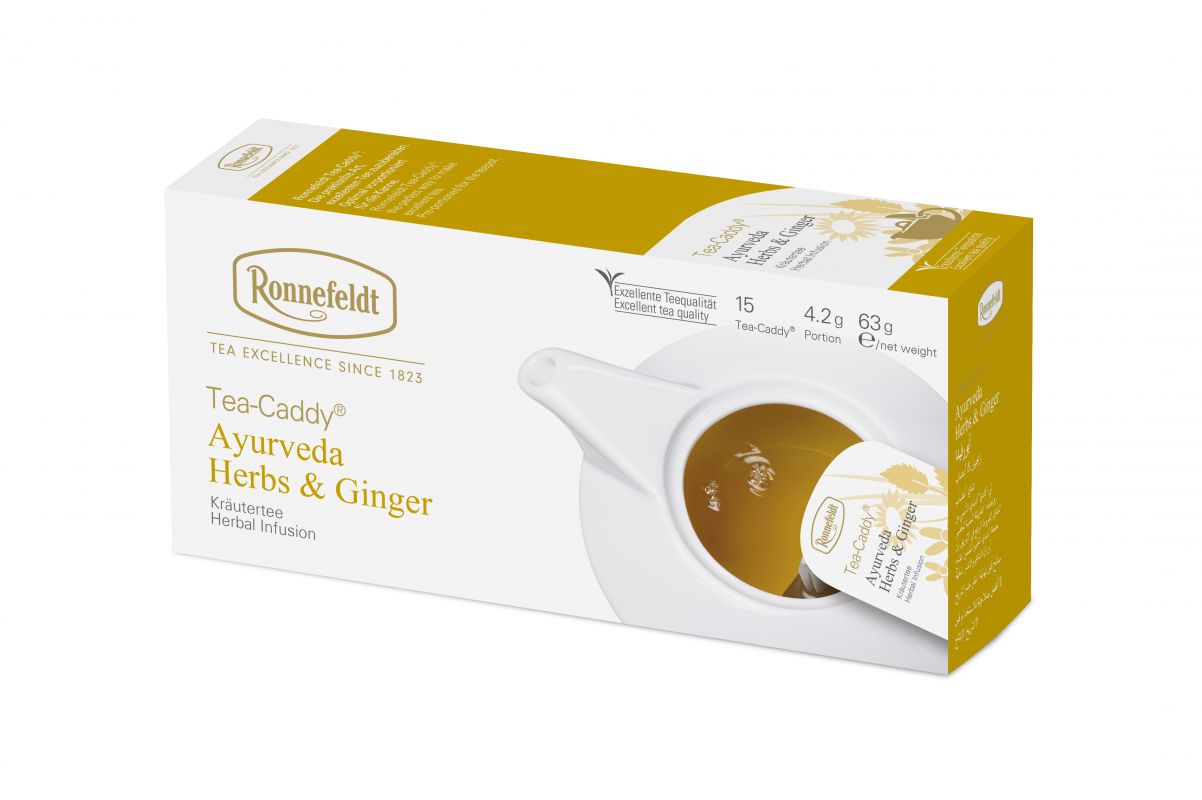 Ronnefeldt Tea-Caddy® Ayurveda Herbs & Ginger | 5 x 15 Stück 